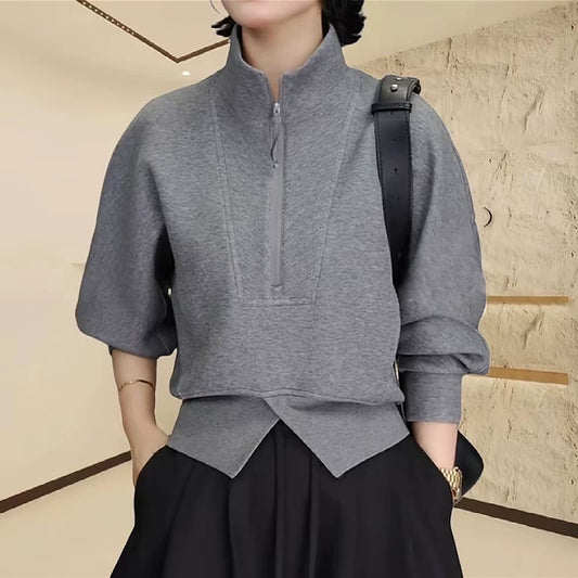 DNA CODE: Koyu Gri Fermuarlı Sweet